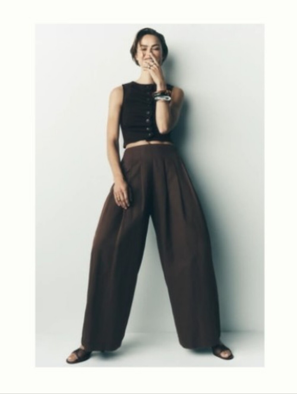 NWT Maeve Pleated Barrel Trousers